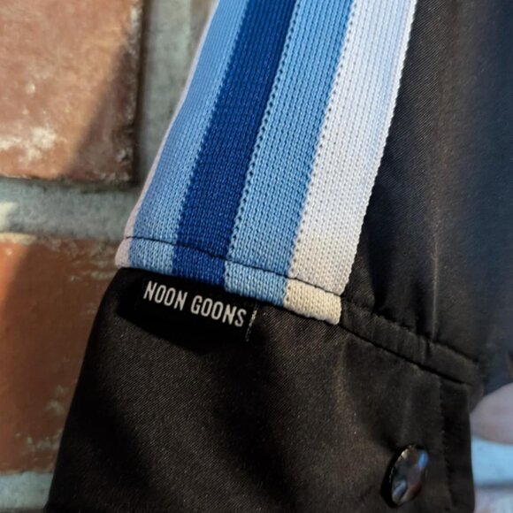 Noon Goons Black/ Blue Stripes Bomber Varsity Rave Jacket Unisex Size Small - Picture 7 of 9